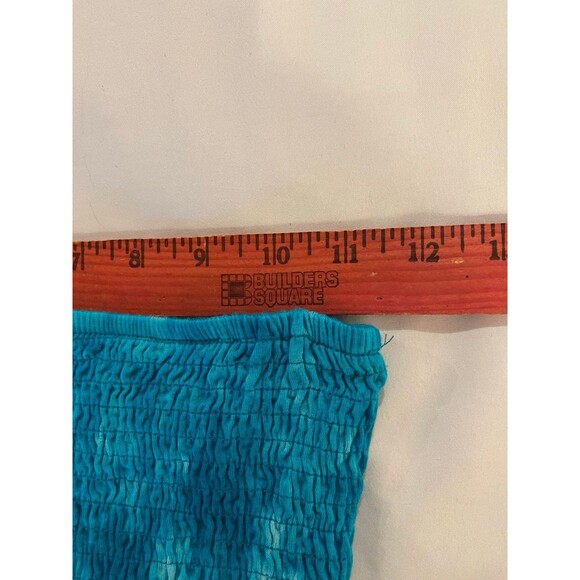 5 & Love Coverup Dress Medium Womens Turquoise Tie Dyed Smocked  4 Pool Beach - Picture 7 of 8